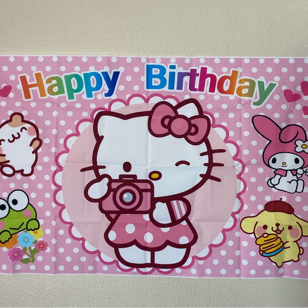 HELLO KITTY BACKDROP 4ft x 2ft